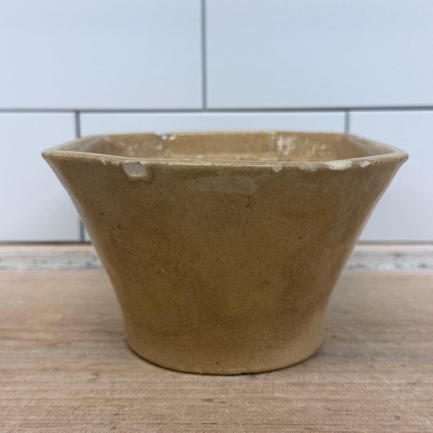 Yellow Ware Ear of Corn Food Mold Stoneware Dish Antique c. 1910s