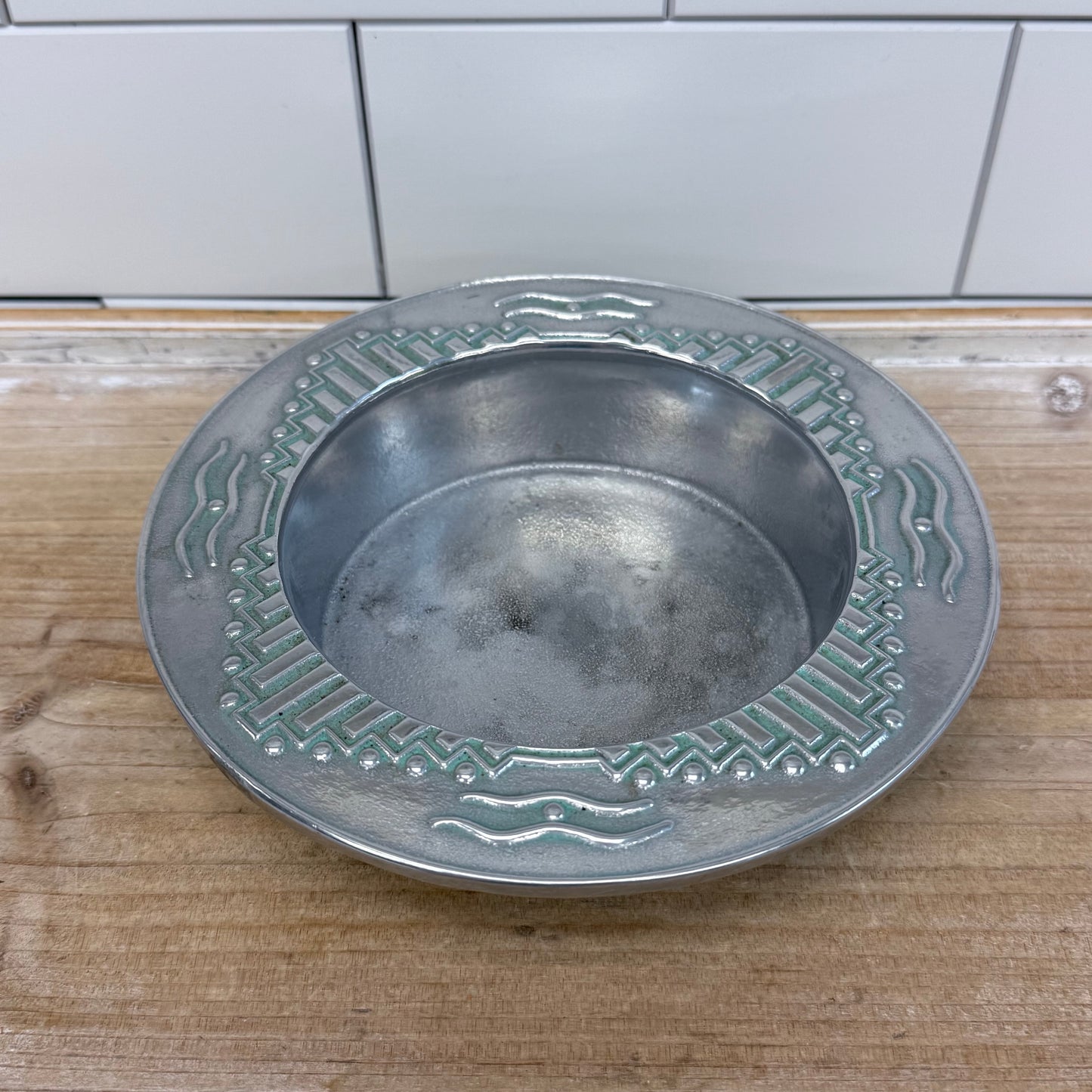 Wilton Armetale Pewter Bottle Coaster Geometric Barware