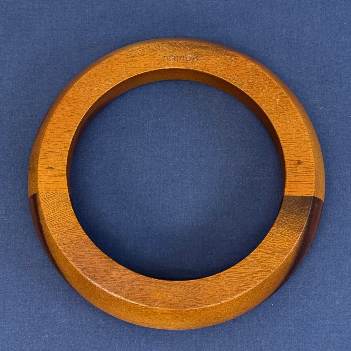 Nambé Cooper Salad Bowl Set Acacia Glass & Utensils