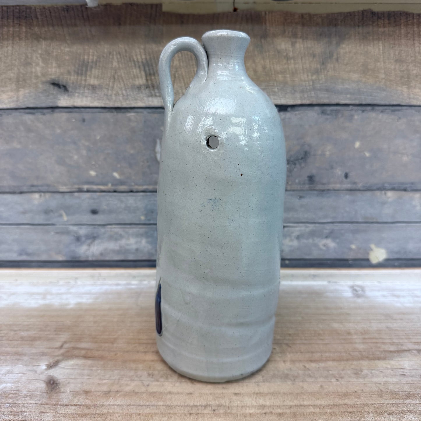 Williamsburg Pottery Salt Glazed Stoneware Jug Candlestick Holder
