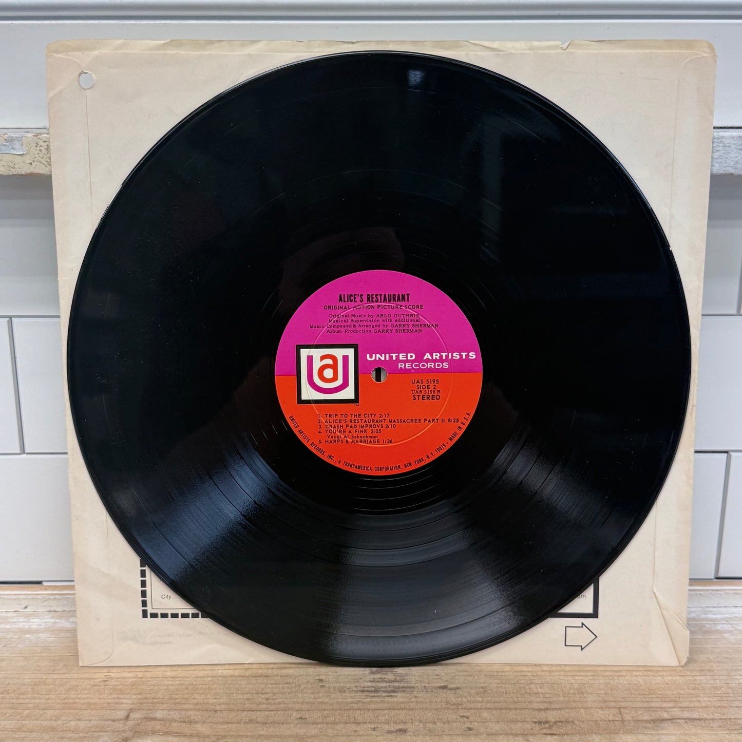 Arlo Guthrie Alice's Restaurant Soundtrack Vinyl Record 1969 #UAS5195