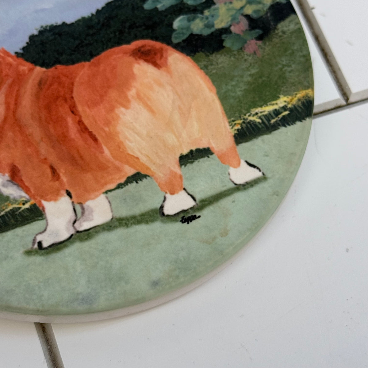 Zeppa Studios Corgi Fur Children Bisque Coasters Set of 4