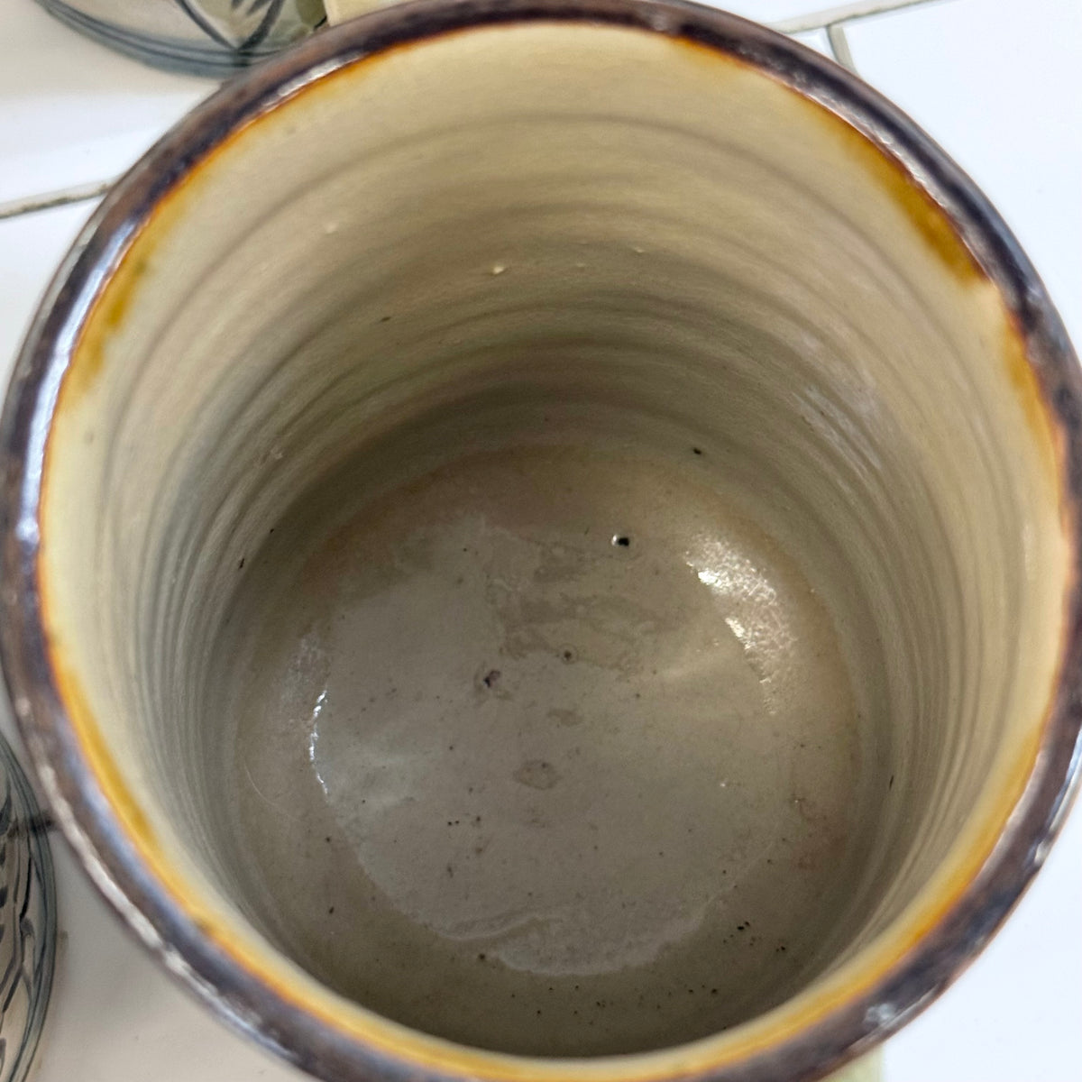 Folk Art Pottery Mugs Set of 4 Ceramic Tankards