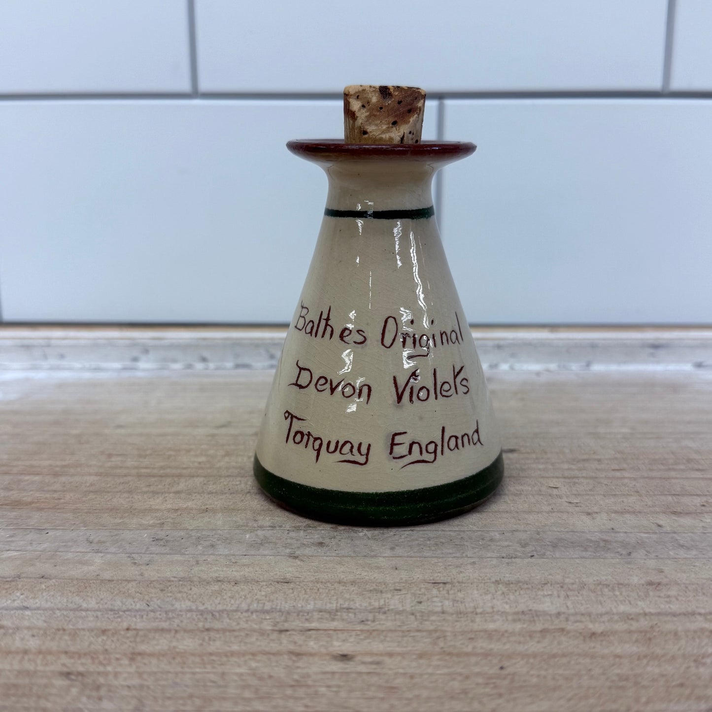 Torquay Pottery Devon Violets Perfume Bottle, Mottoware