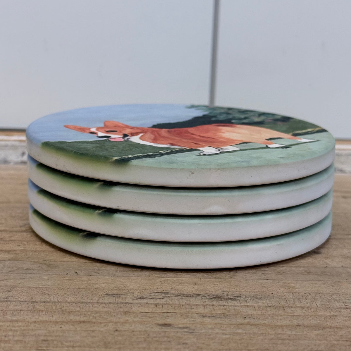 Zeppa Studios Corgi Fur Children Bisque Coasters Set of 4
