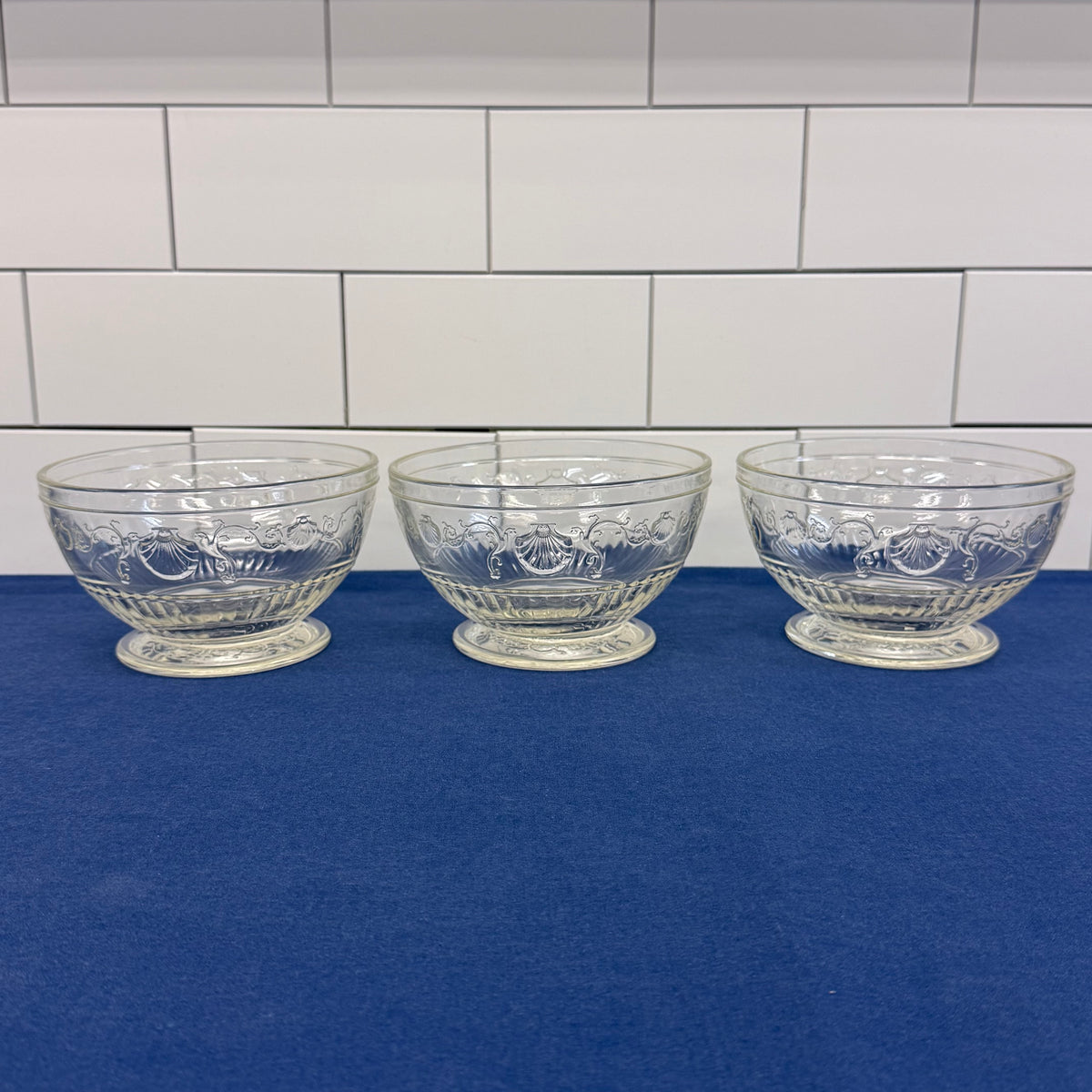La Rochère Versailles Footed Glass Dessert Bowls Set of 3