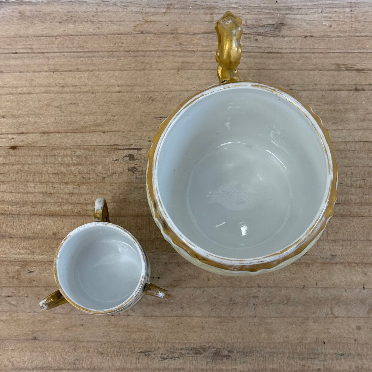 Jean Pouyat Limoges Teacup & Loving Cup Antique c.1900