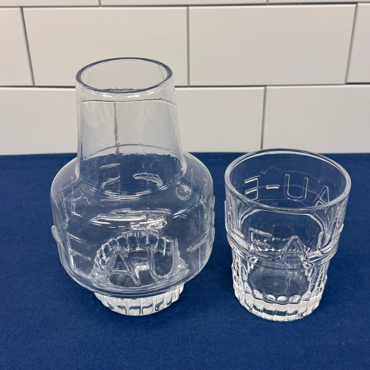 EAU Glass Bedside Water Carafe & Tumbler Set