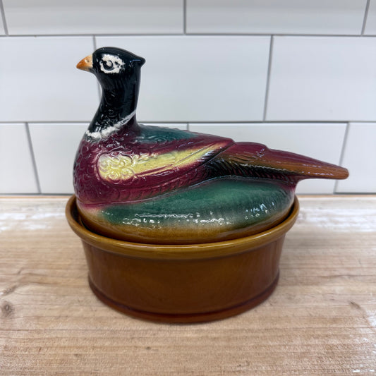 Italian Pheasant Tureen, Ceramic pâté Dish