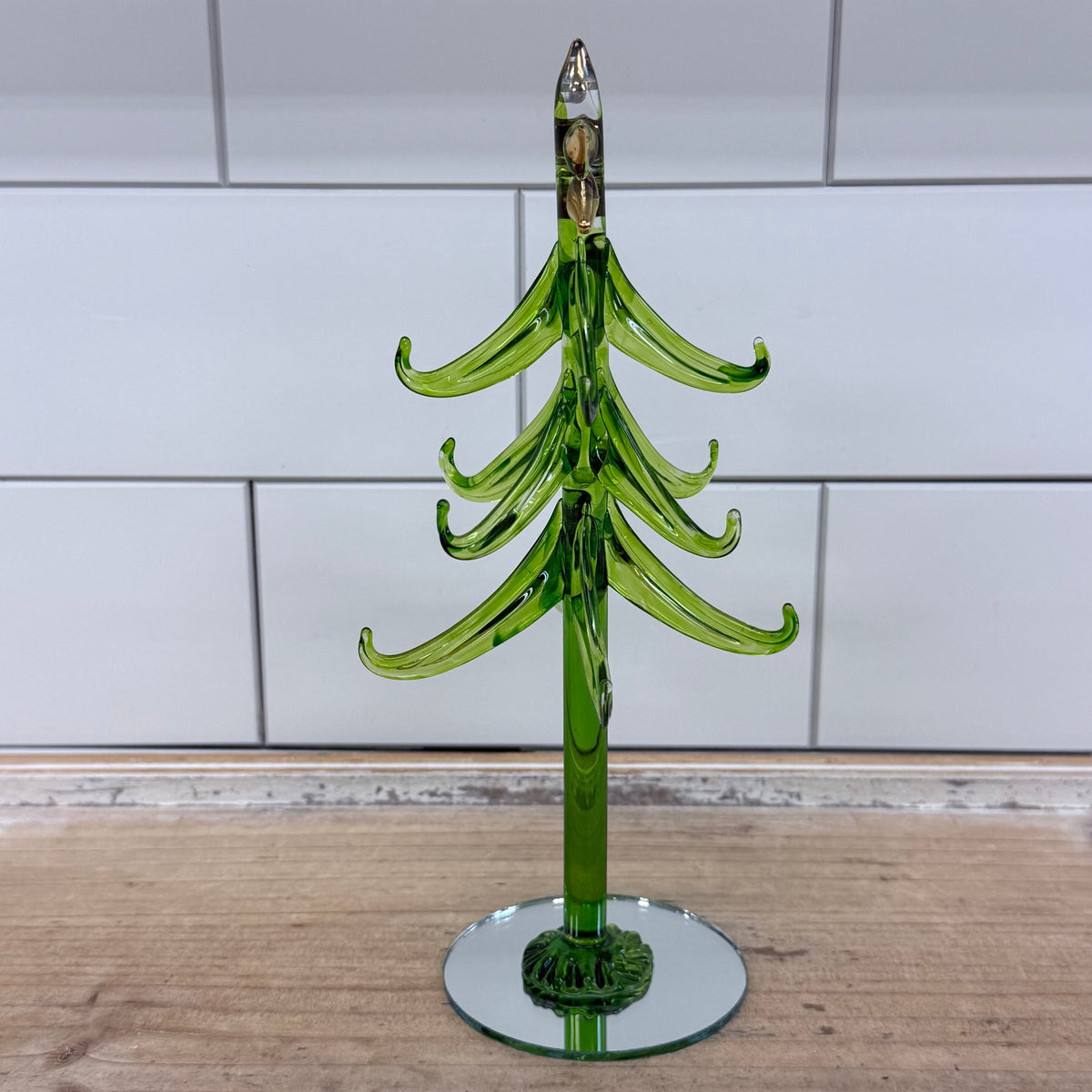 LS Arts Glass Christmas Tree Wine Charm Holder