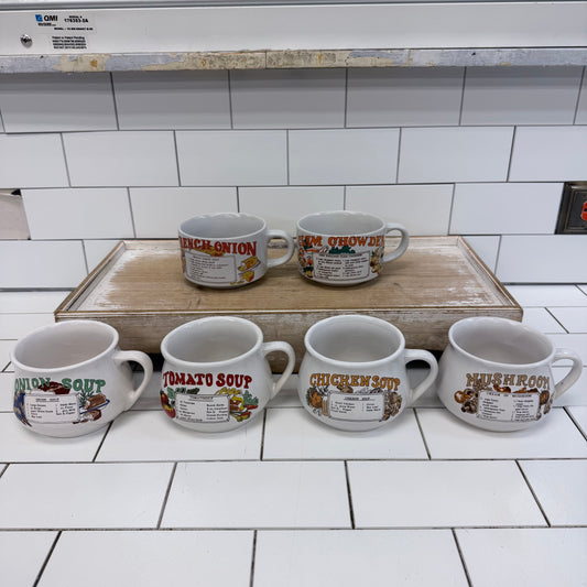 Soup Ceramic Mugs Selection 1970s-80s