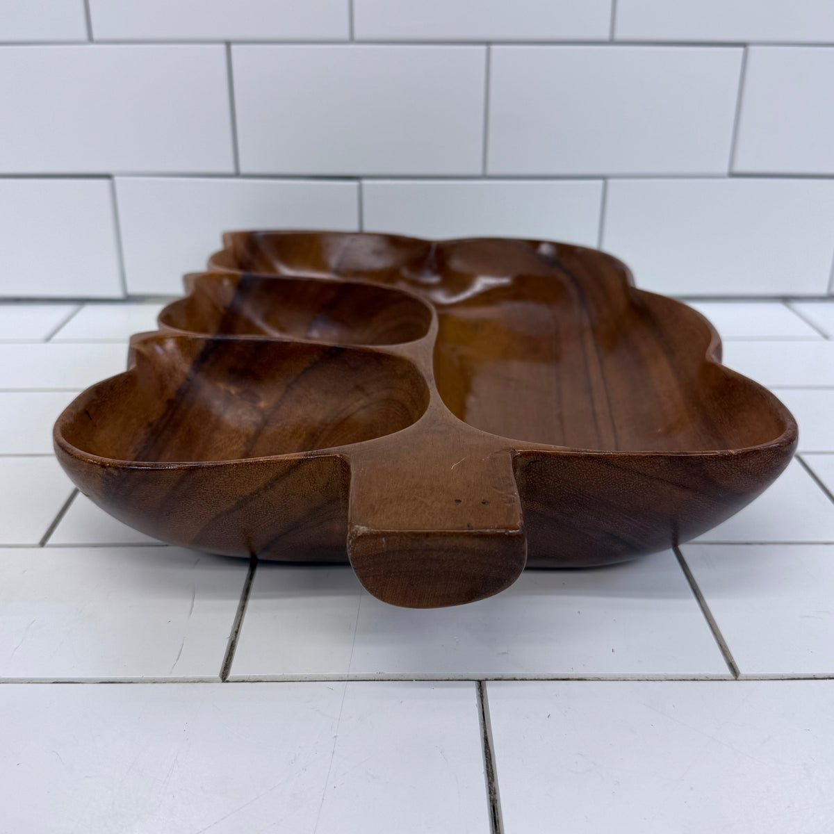 Monkey Pod Wood Divided Serving Tray