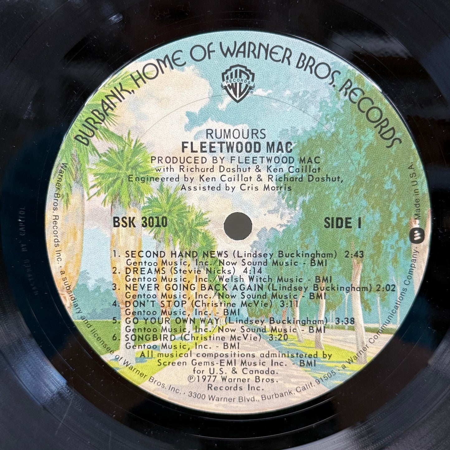 Fleetwood Mac Rumours Vinyl Record LP 1977 # BSK 3010