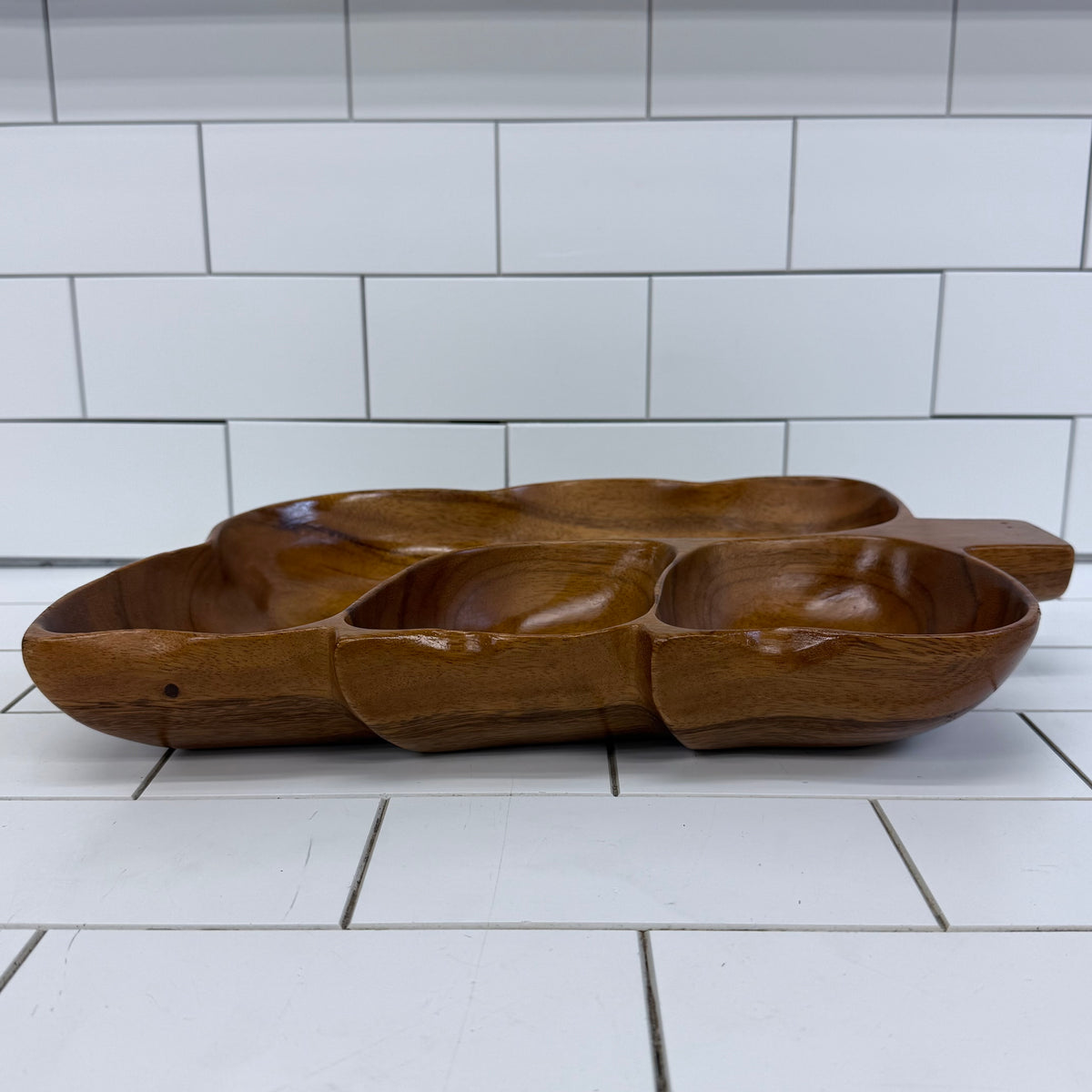 Monkey Pod Wood Divided Serving Tray