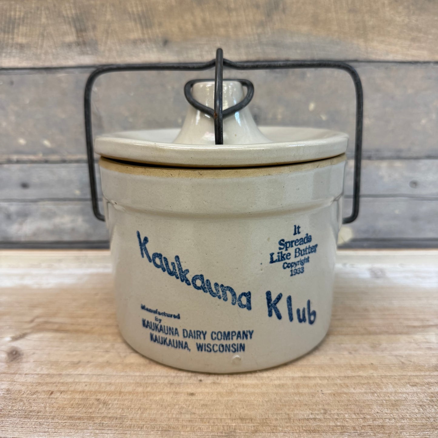 Kaukauna Klub Stoneware Crock with Lid, 1960s