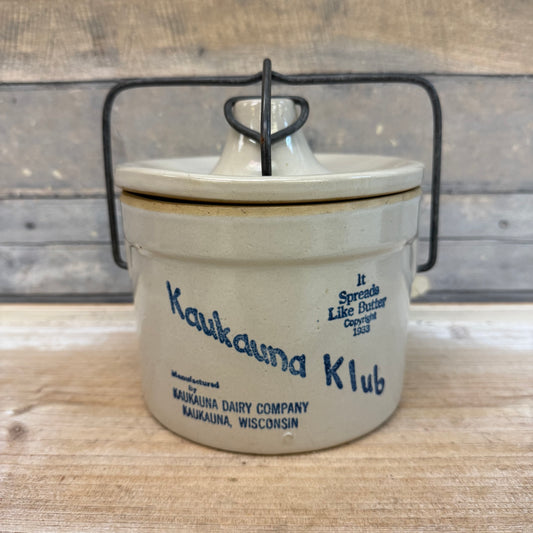 Kaukauna Klub Stoneware Crock with Lid, 1960s