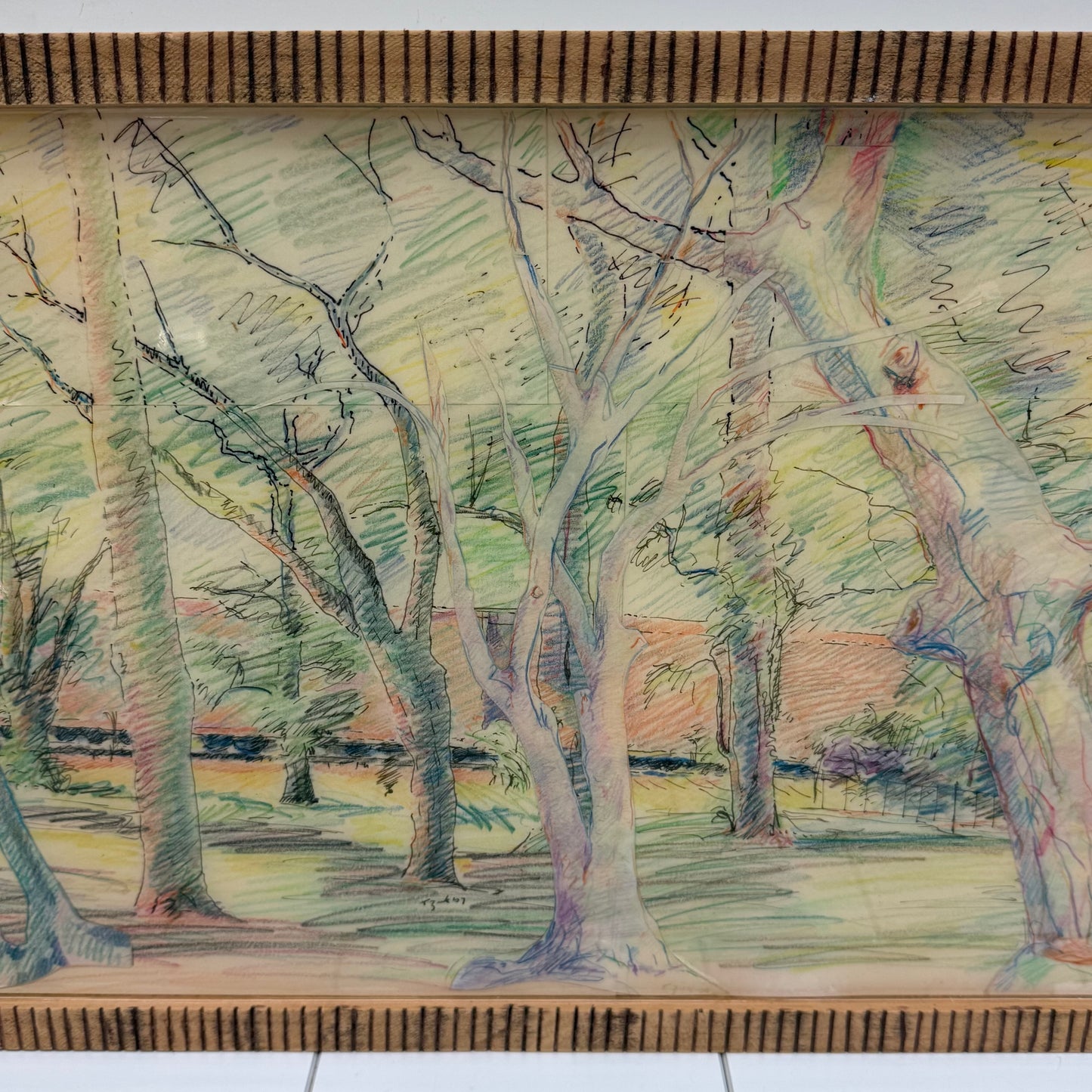 Tom Zuk A Train Runs Through Original Art , Signed 2007