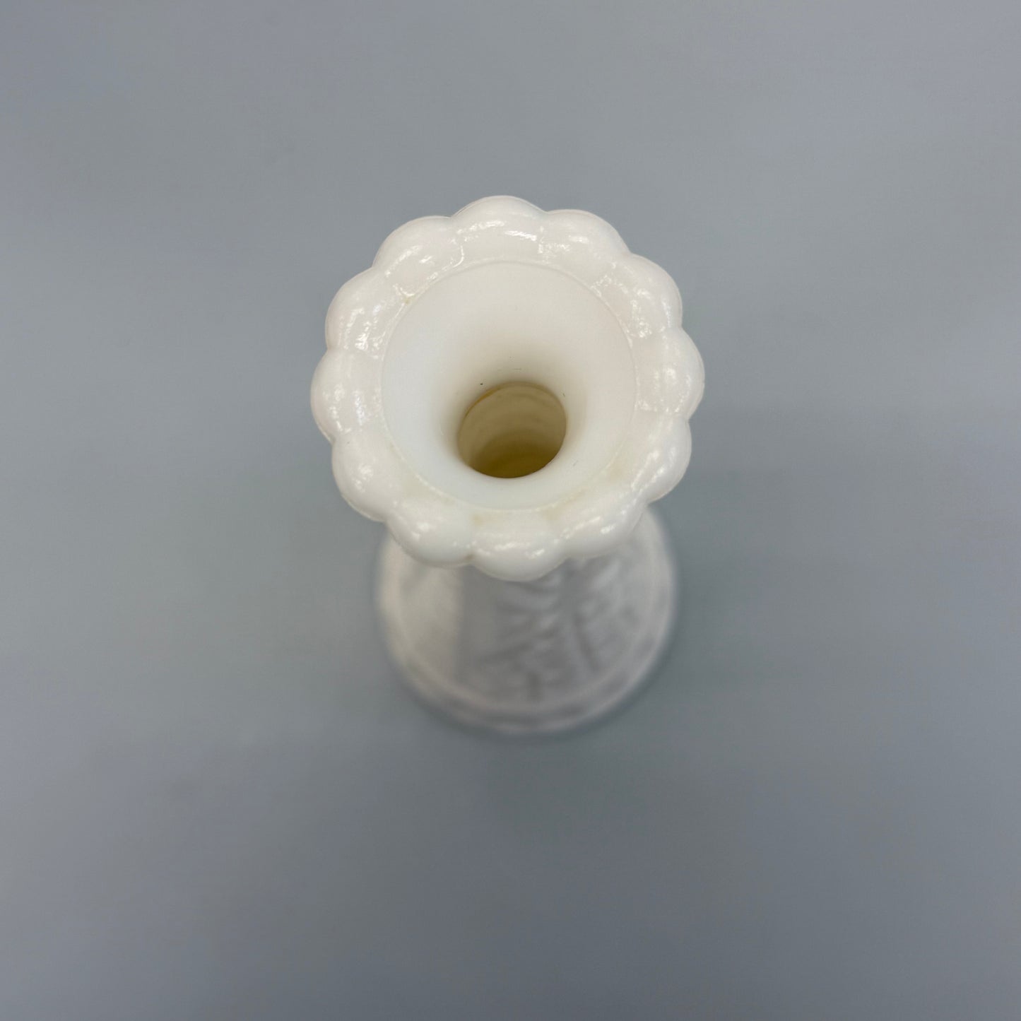 Anchor Hocking Stars and Bars Milk Glass Bud Vase