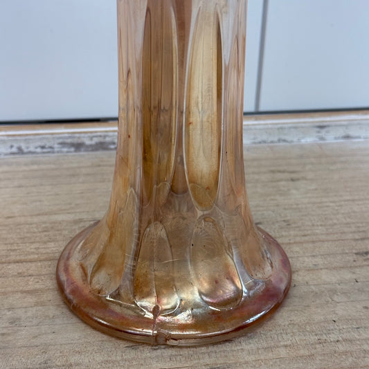 Fenton Long Thumbprint Marigold Carnival Glass Vase c. 1910