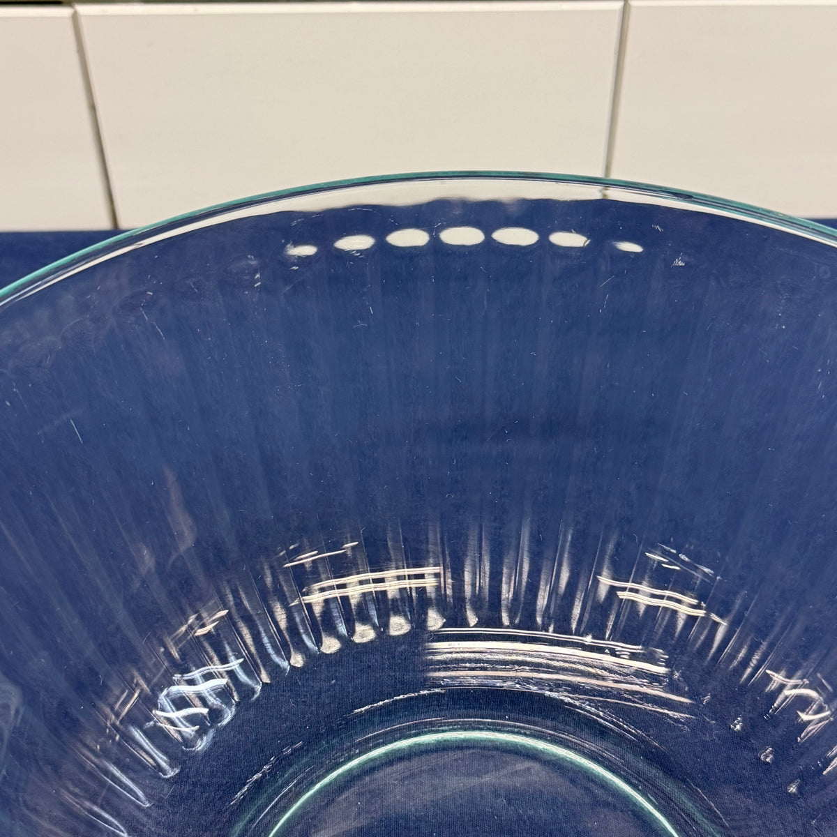 Pyrex Aqua Ribbed Mixing Bowls Set of 4 Vintage 1990s