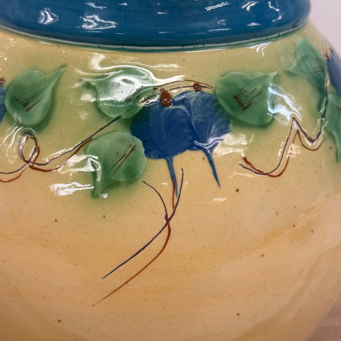 Vintage European Style Floral Art Pottery Pitcher, 1920s–1940s