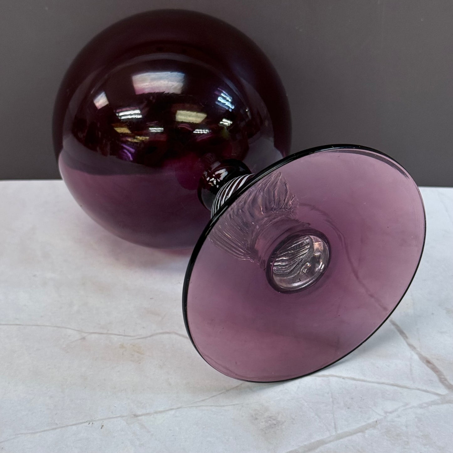 Cambridge Glass Amethyst Ivy Ball Vase
