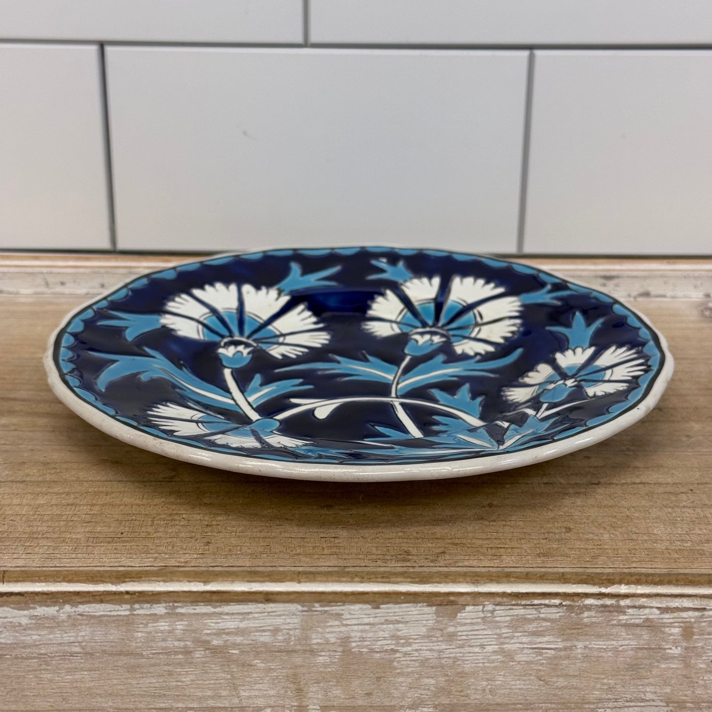 Lindos Pottery Greece Hand Painted Floral Plate 7” Ceramic