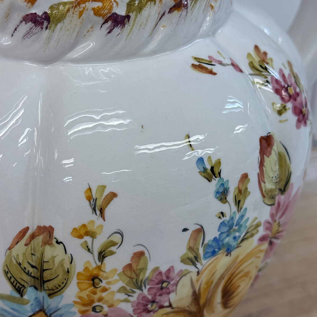 Floral Ceramic Pitcher & Wash Basin Set