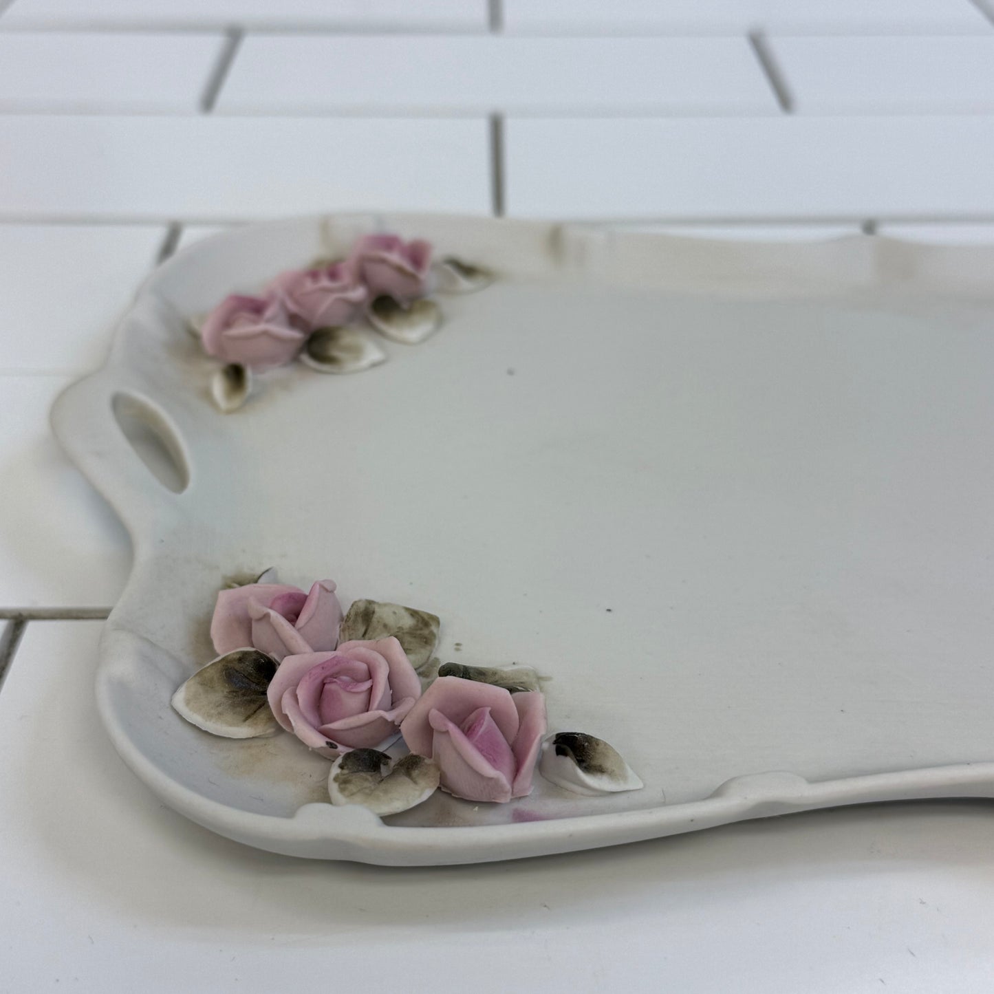 Arnart Bisque Porcelain Rose Vanity Set of 4