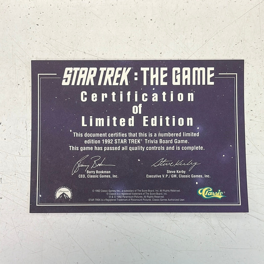 Star Trek: The Game Collector’s Edition New in Box, 1992