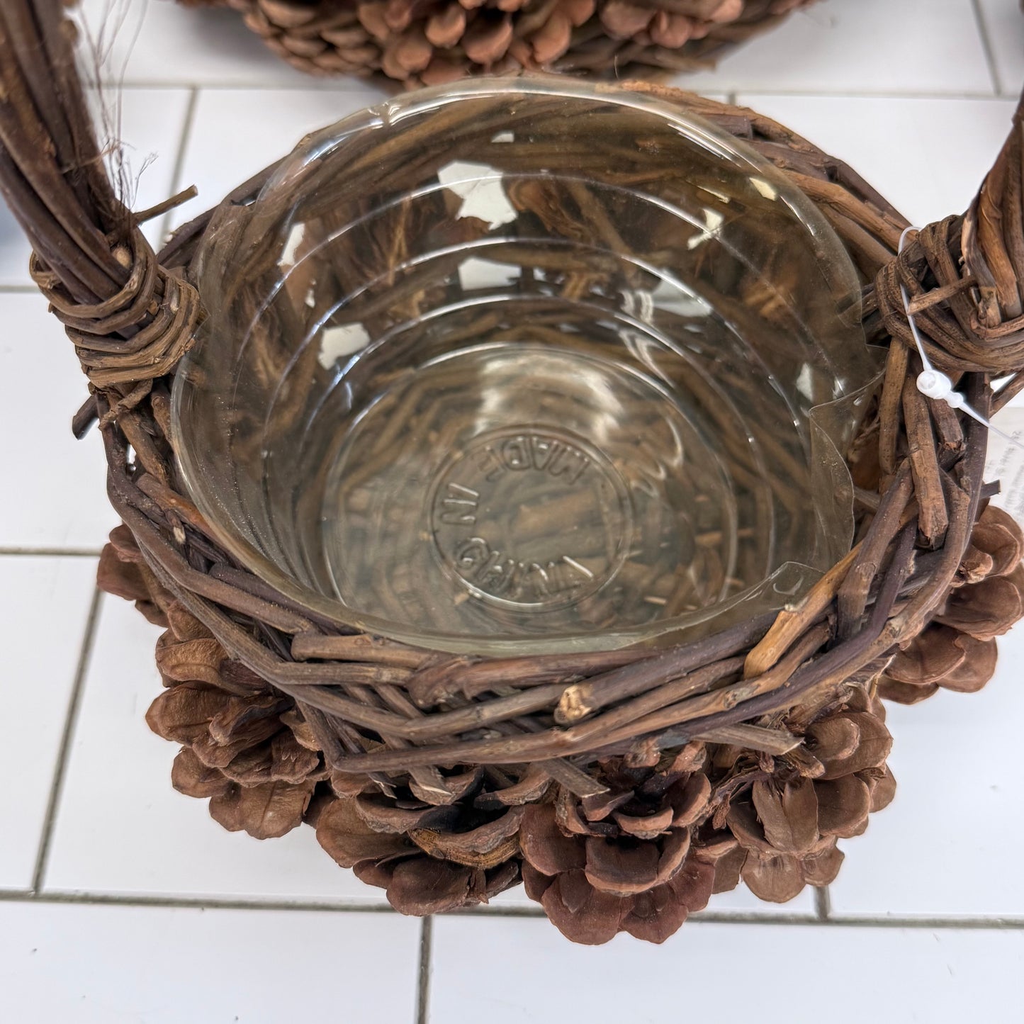 McCann Brothers Rustic Woven Pine Cone Basket