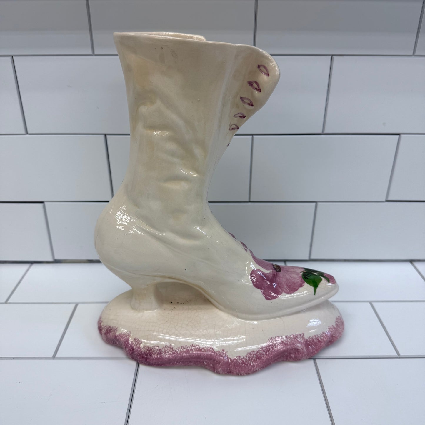 Clinchfield Boot Vase, Artware Pottery Victorian