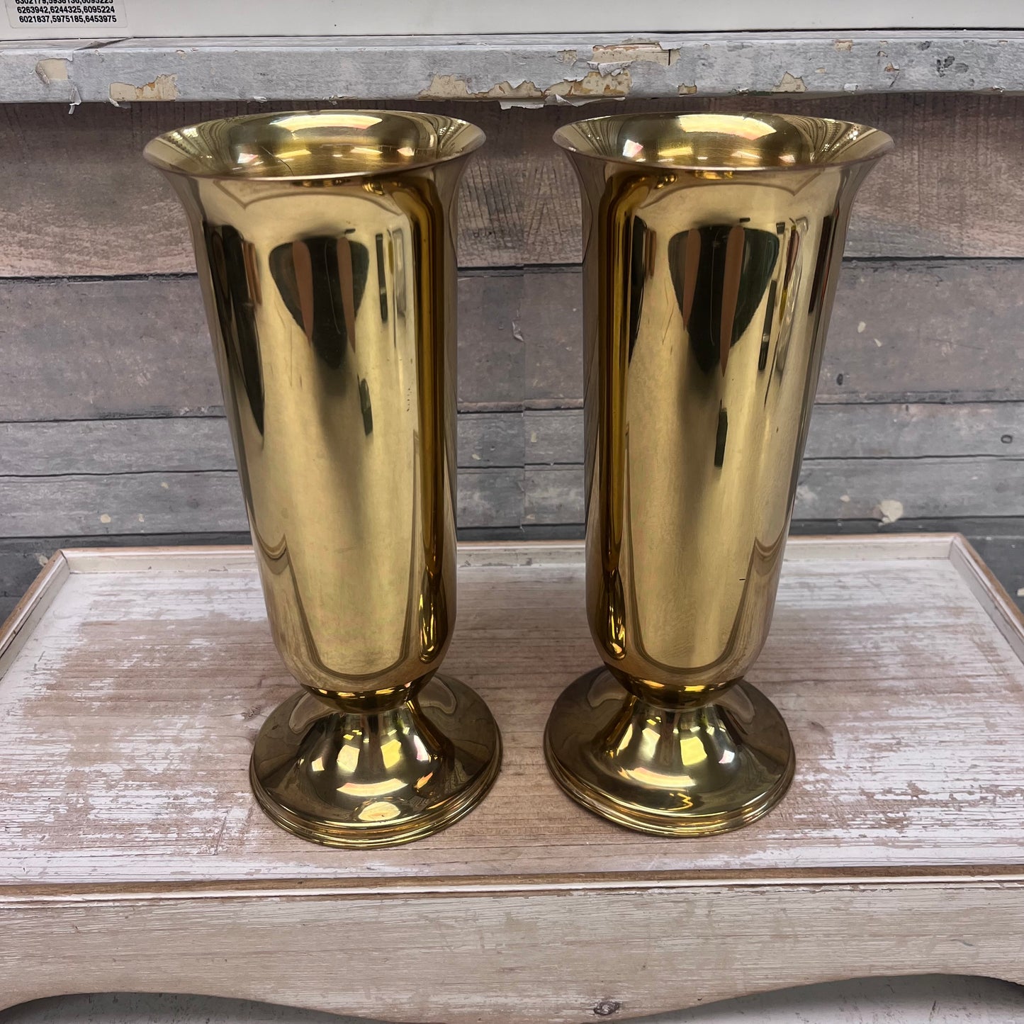 Solid Brass Vases, Set of 2