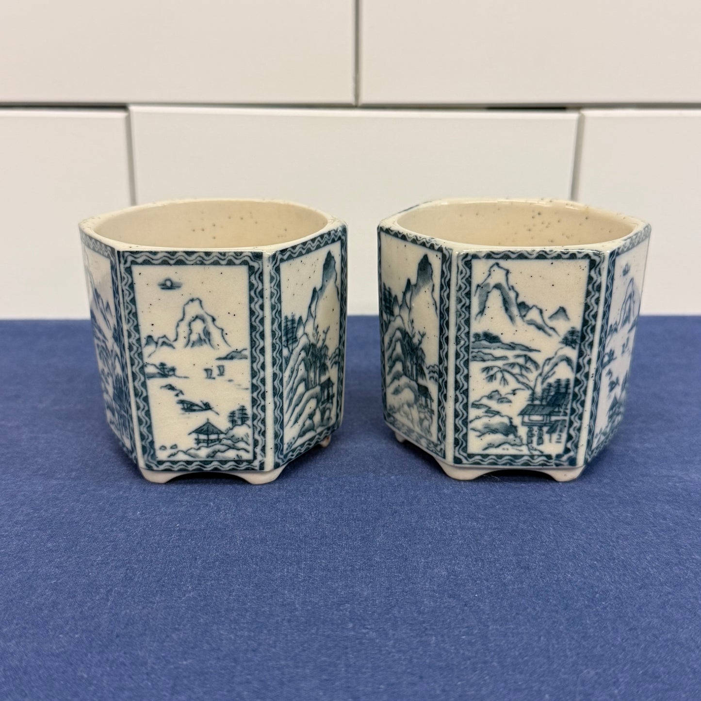 Blue White Landscape Porcelain Tea Set