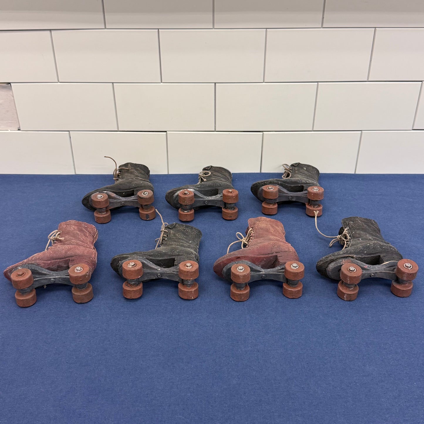 Vintage Roller Skate Figurines Set of 7 Resin Retro Rink Decor