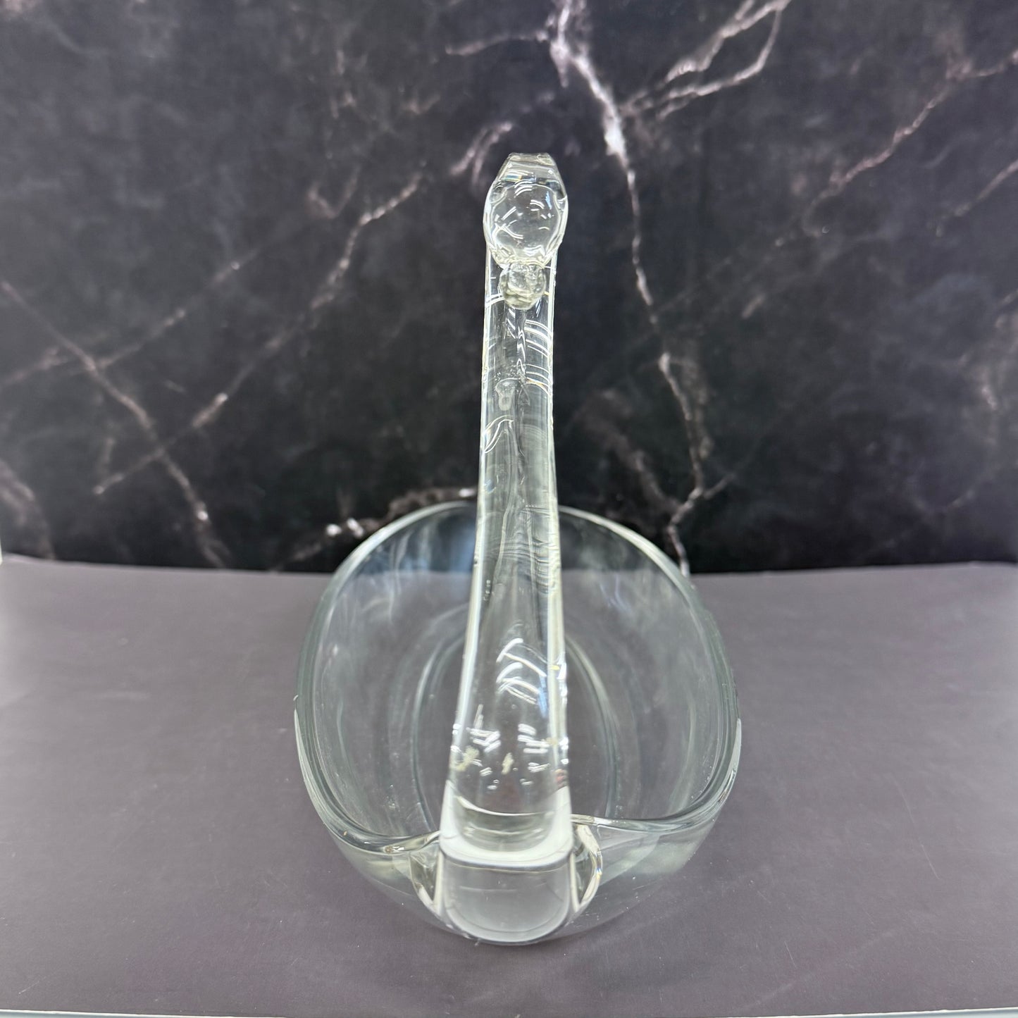 Duncan & Miller Style Glass Swan Bowl