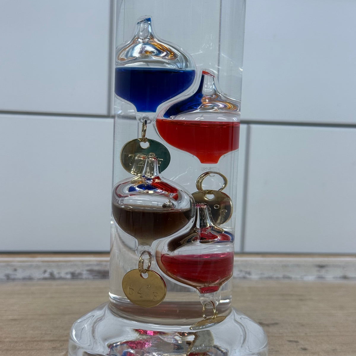 Galileo Thermometer 15 Inch Colorful Floating Glass Bulbs