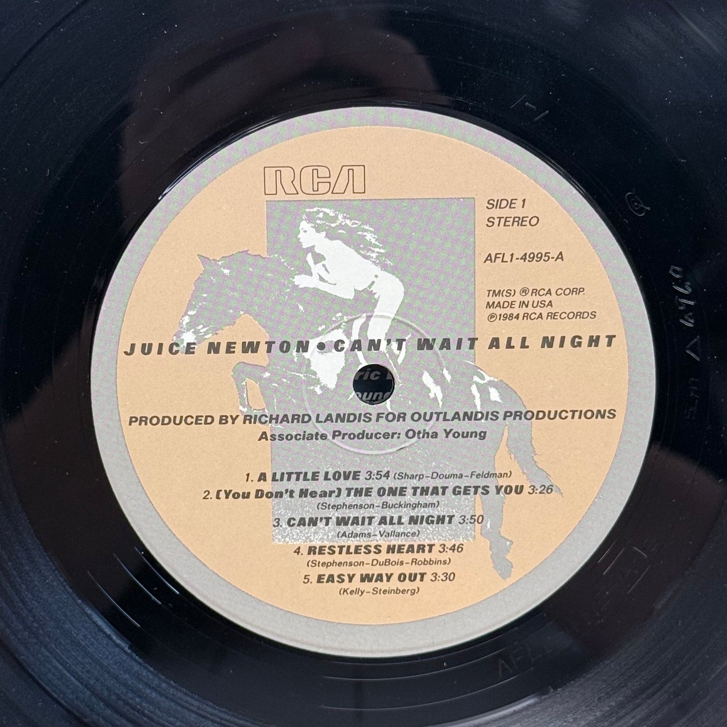 Juice Newton Can’t Wait All Night Vinyl Record 1984 #AFL1-4995