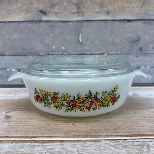 Hocking & Fire King Harvest Vegetable  Casserole Dish, Set of 2