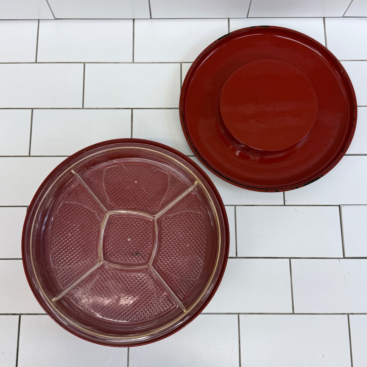 Japanese Lacquer-Style Stacking Serving Set Plates & Trays