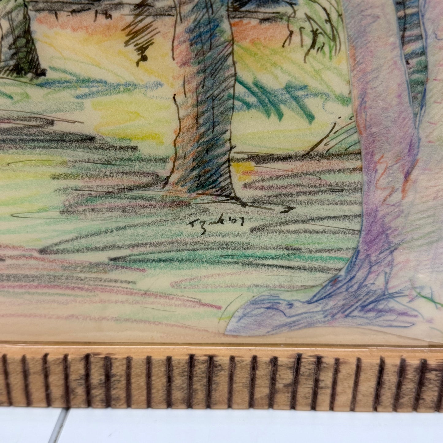 Tom Zuk A Train Runs Through Original Art , Signed 2007