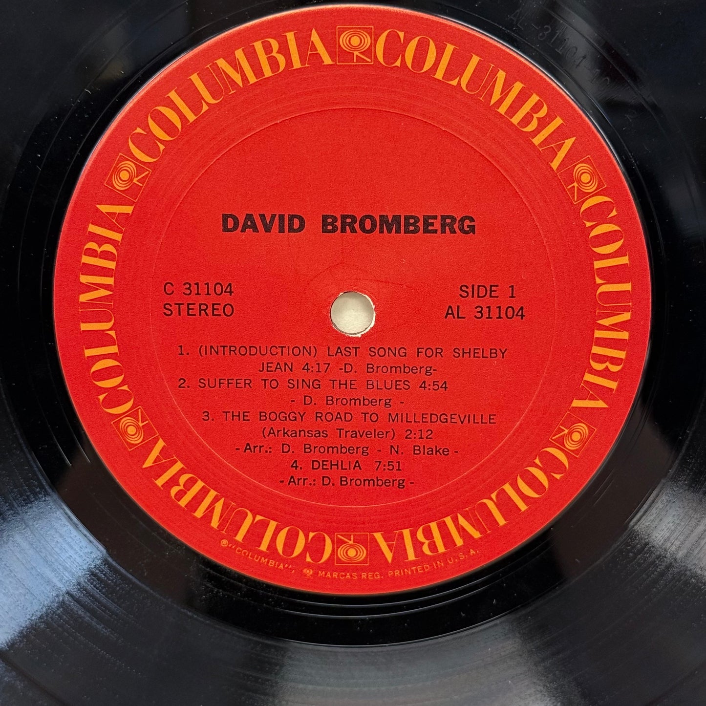 David Bromberg Self Titled Vinyl Record LP 1972 Columbia #C 31104