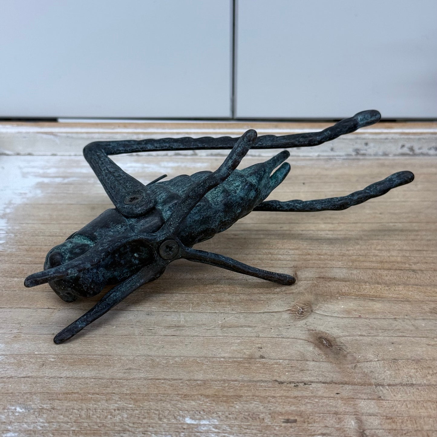 Brass Frog Grasshopper Butterfly Figurine Decor Lot Set of 3