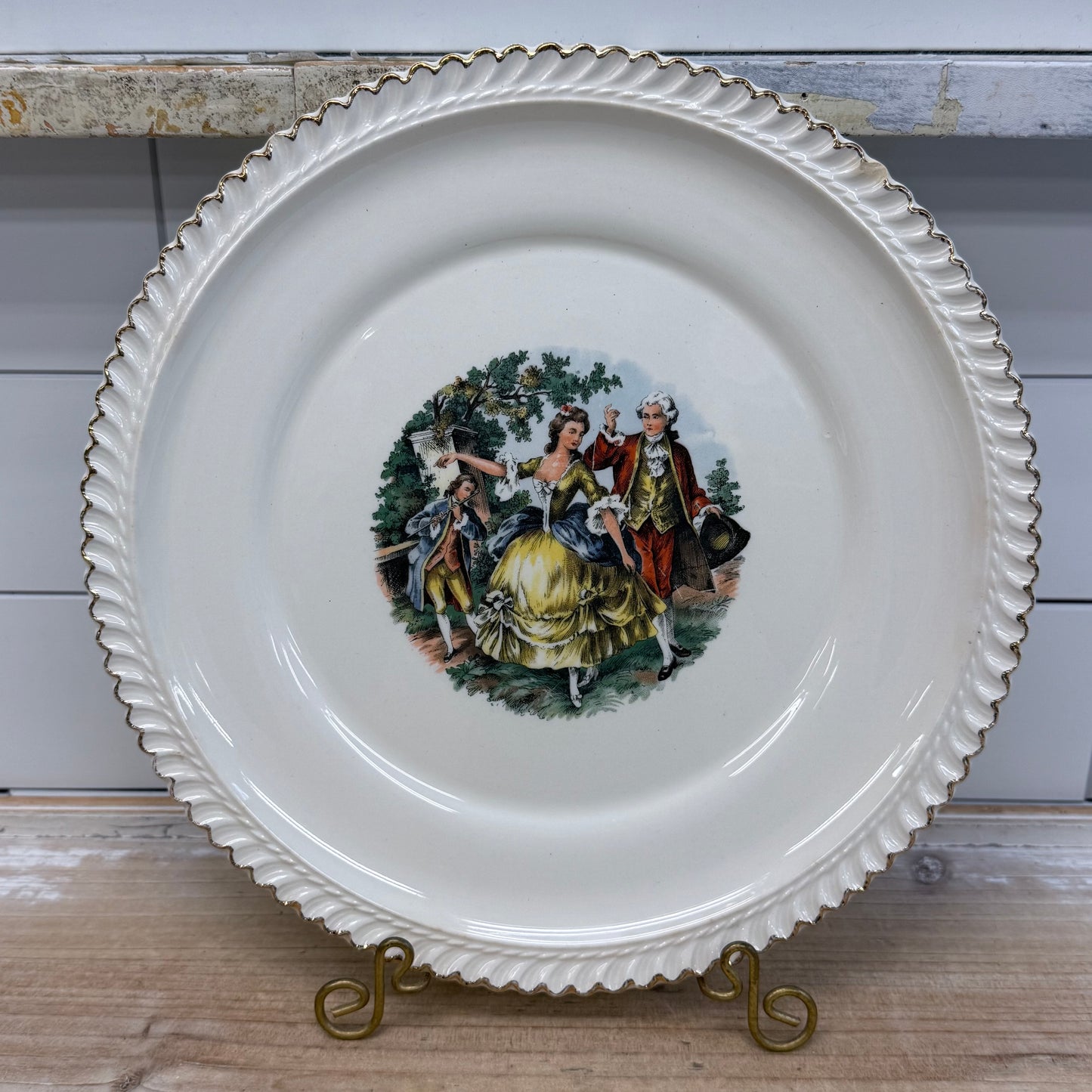 Harker Pottery Courting Couple Plate & Cake Serve Set