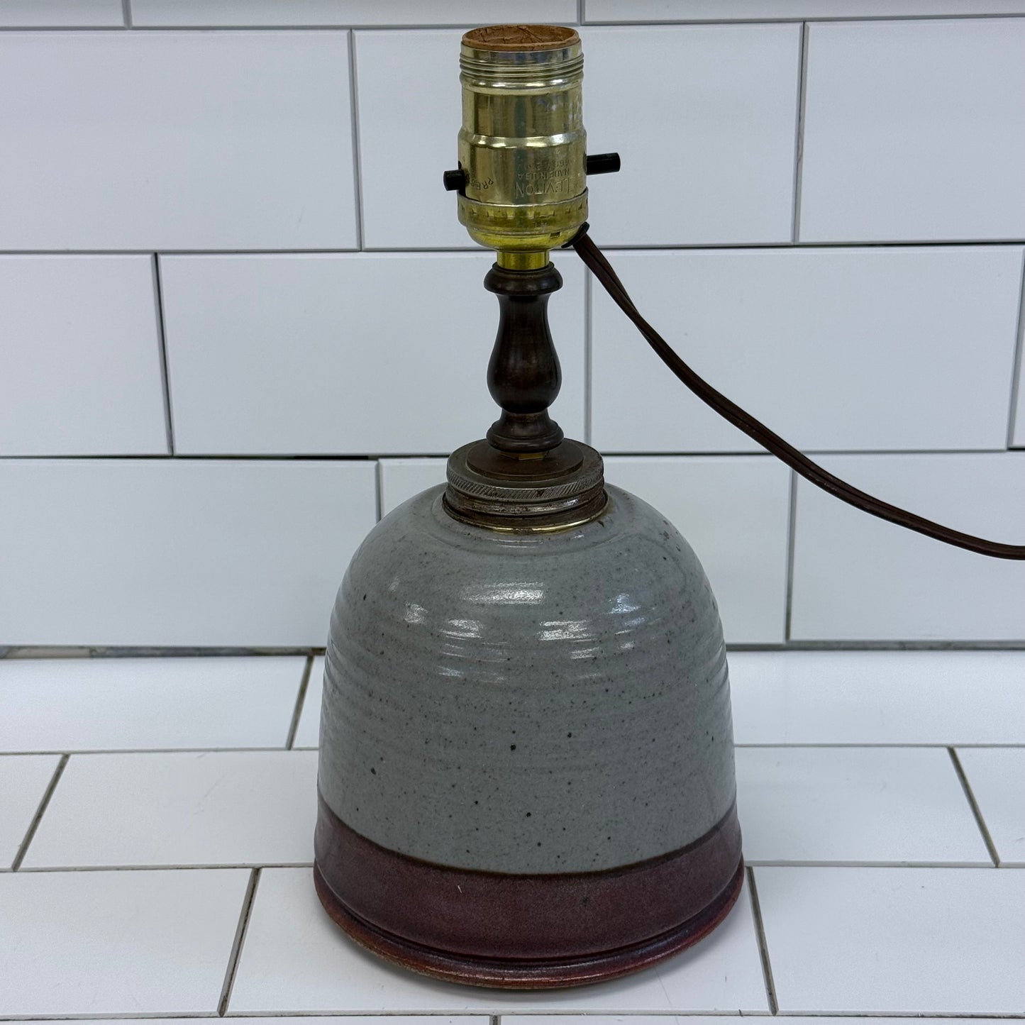 Studio Pottery Jug Lamp Pennsylvania Dutch Folk Art