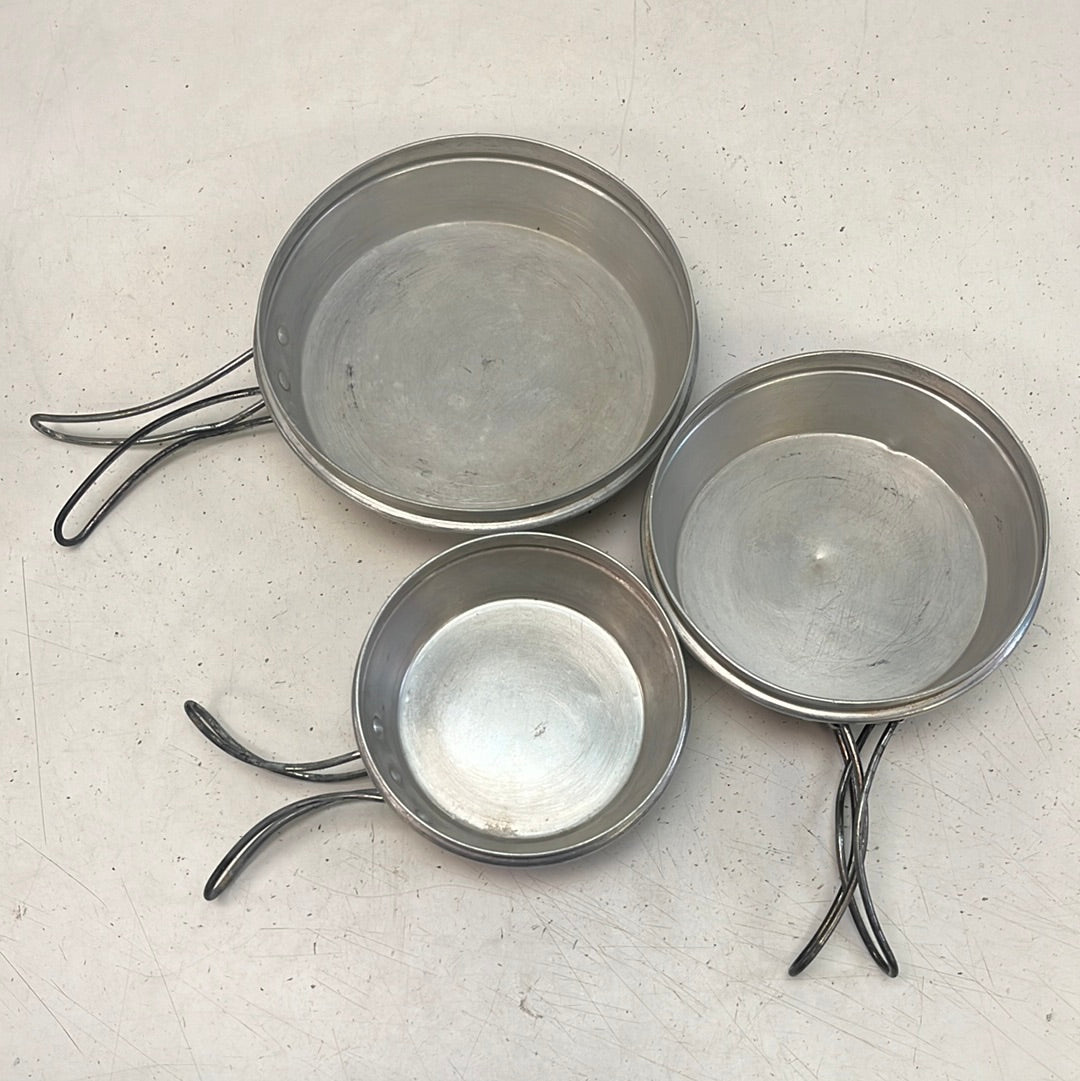 Vintage Aluminum Camping Cookware Selection