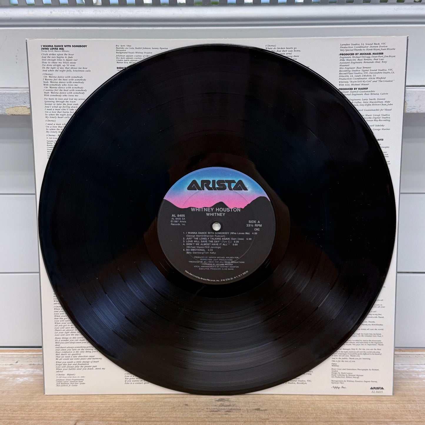 Whitney Houston Whitney Vinyl Record LP 1987 #AL 8405