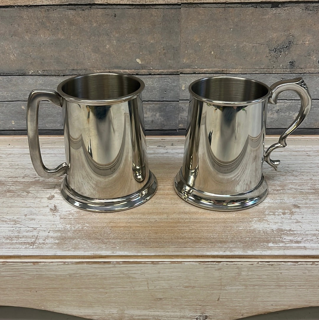 Handcrafted Pewter Tankard Selection