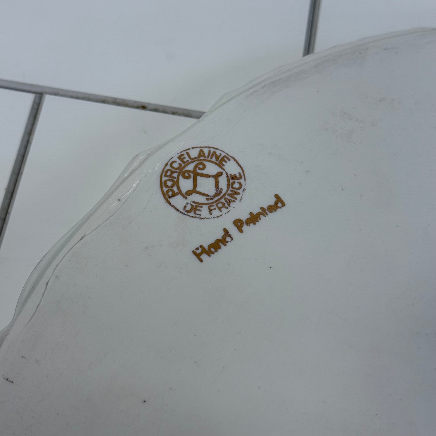 Porcelaine de France Cake Stand, Hand Painted Gilded