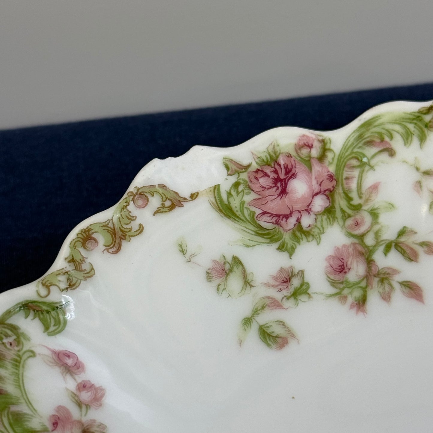 Antique Z.S. & Co. Bavaria Pink Rose Salad Plates Set of 3